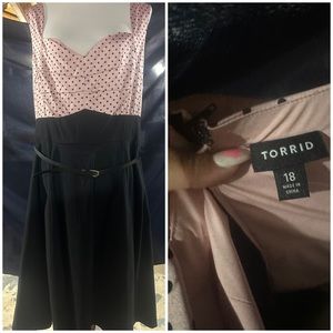 Black dress with pink